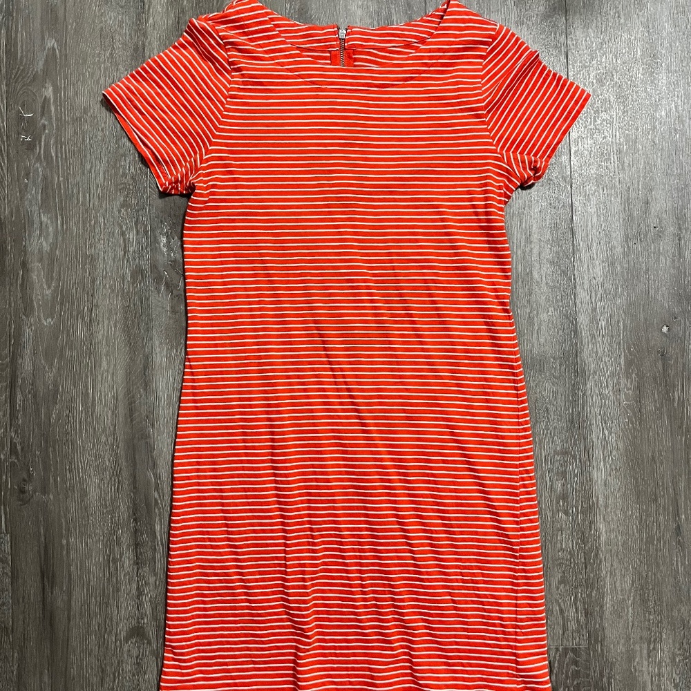 Merona Orange & White Stripe T-Shirt Dress